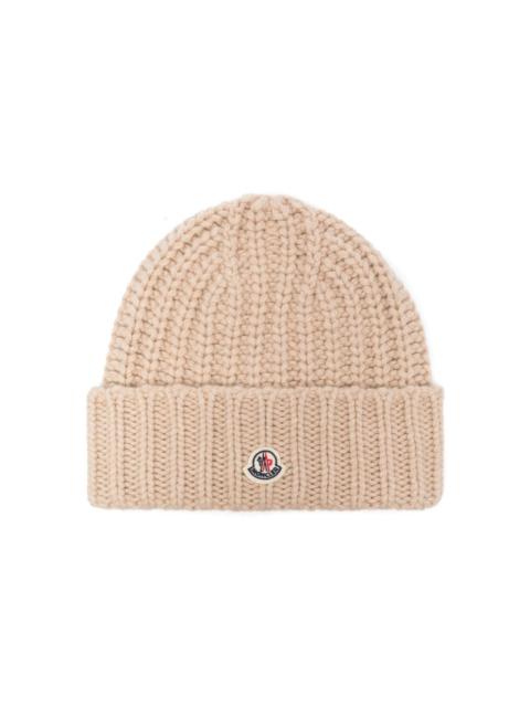 logo-patch cashmere beanie