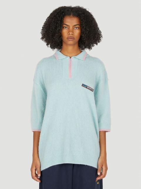 Martine Rose Fluffy Polo Sweater in Blue