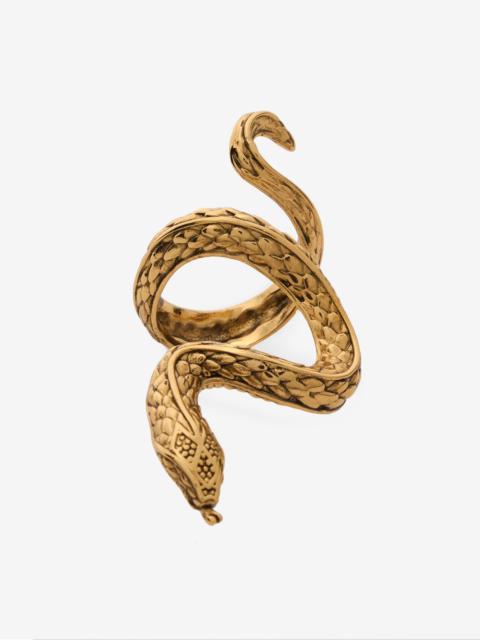 Roberto Cavalli Antique Gold Snake Ring