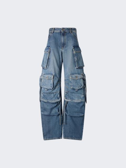 THE ATTICO Cargo Jeans Washed Blue