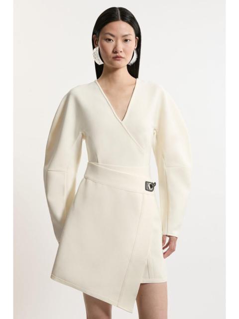 KAREN MILLEN Figure Form Bandage Asymmetric Mini Skirt
