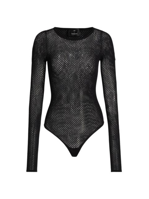 WARDROBE.NYC WARDROBE. NYC Women's RHW Wool-Blend Mesh Bodysuit - Black