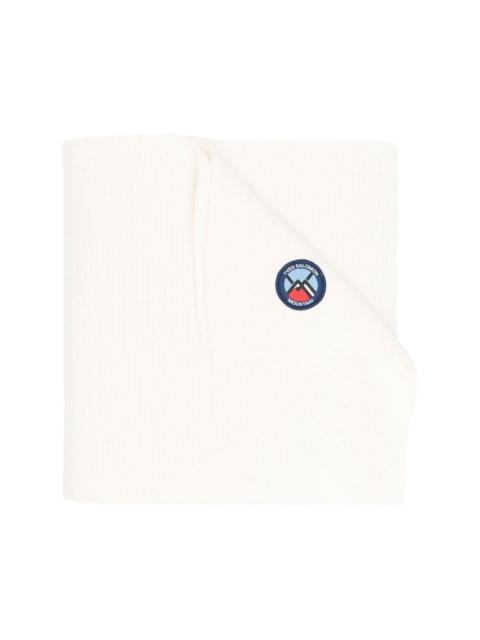 Yves Salomon knitted logo-patch scarf