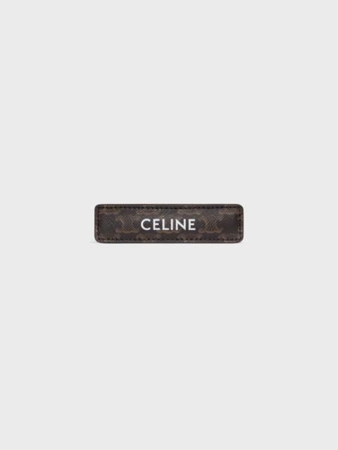 Triomphe Canvas Hair Clip in Calfskin, Steel and Canvas