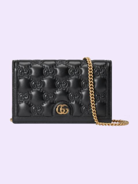 GUCCI GG Matelassé chain-strap wallet