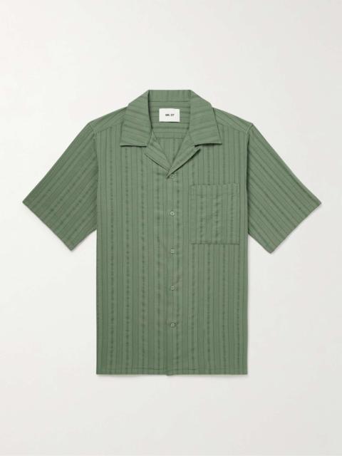 NN07 Julio 5712 Convertible-Collar Organic Cotton-Jacquard Shirt