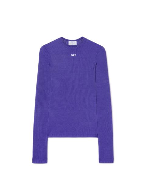 Off-White Violet Ribbed Long-sleeved Top