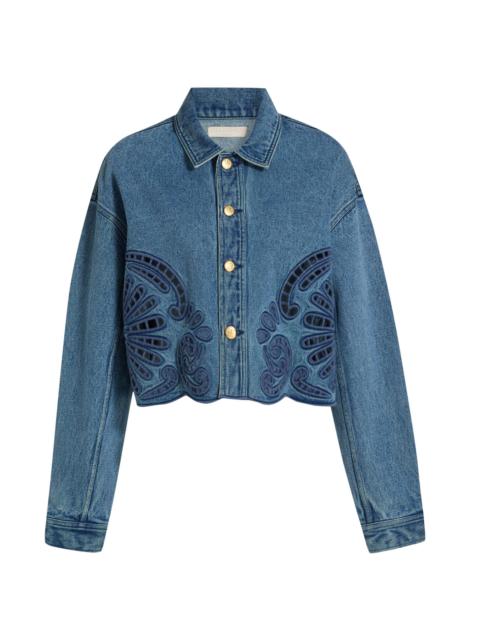 ULLA JOHNSON Women's The Bobbi Eyelet Denim Jacket - River