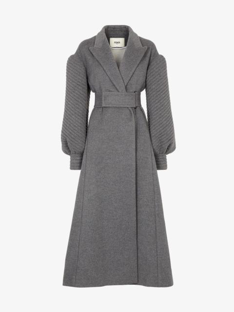 FENDI Gray double-sided cashmere coat