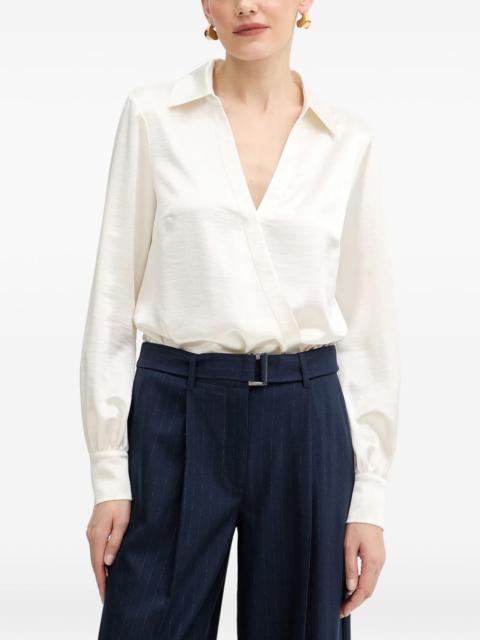 GUESS USA collared wrap blouse