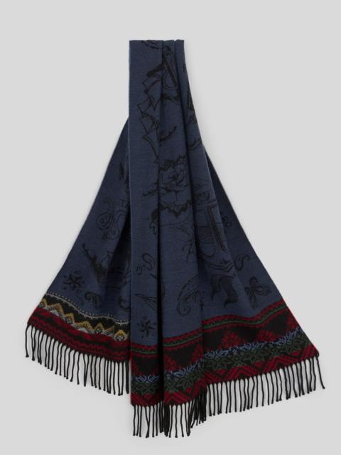 Etro TATTOO PATTERN WOOL SCARF