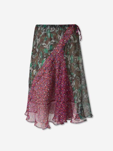 Dries Van Noten PRINTED SILK SKIRT