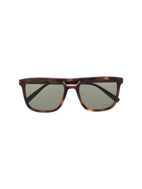 SAINT LAURENT tortoiseshell square-frame sunglasses