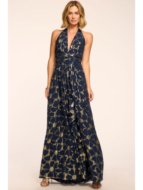RAMY BROOK Stephanie Jacquard V-Neck Gown