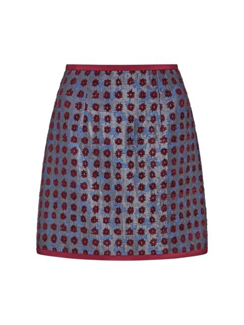 markarian Linette Teal Tapestry Mini Skirt