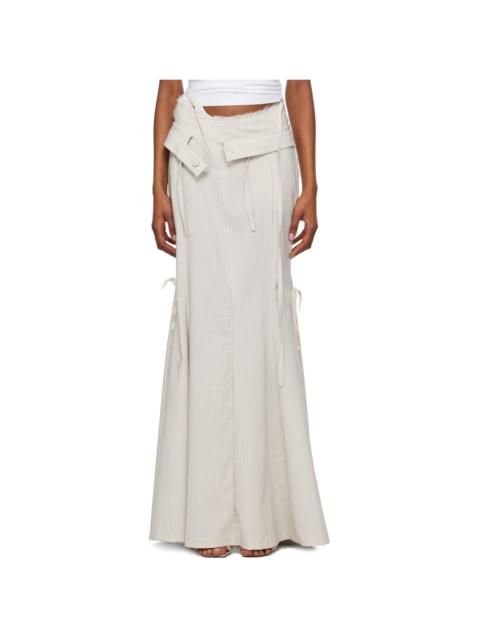 OTTOLINGER Off-White Mermaid Suit Pinstripe Maxi Skirt