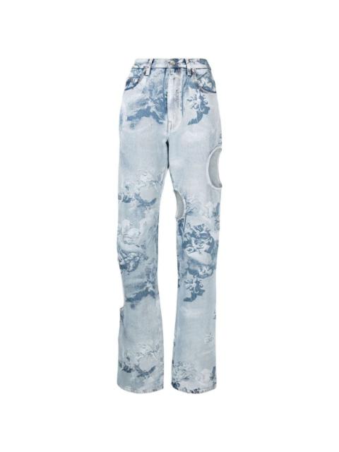 Off-White cut-out detail denim jeans