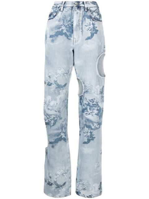 Off-White cut-out detail denim jeans