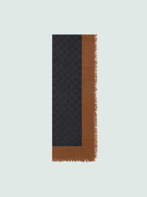 GUCCI Silk wool stole with Web