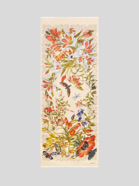 Etro SILK SCARF WITH FLORA AND FAUNA MOTIF