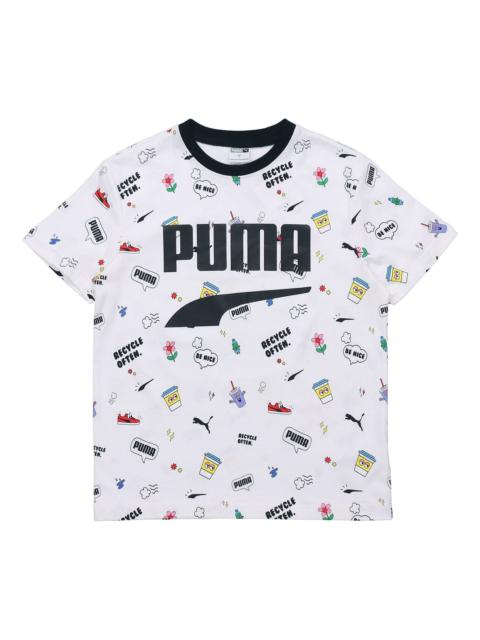 PUMA PUMA Awareness AOP T-Shirt 'White Black' 532033-02
