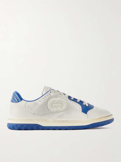 GUCCI Mac80 Logo-Embroidered Leather and Mesh Sneakers