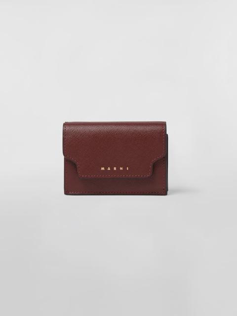 Marni TRI-FOLD WALLET IN MONO-COLOURED SAFFIANO LEATHER