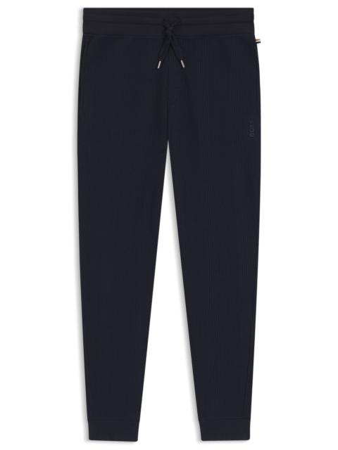 BOSS COTTON TRACKSUIT BOTTOMS WITH EMBROIDERED LOGO