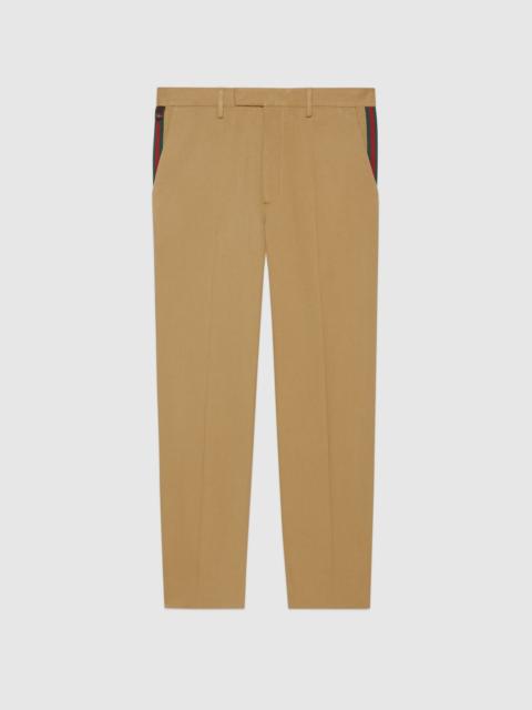 GUCCI Cotton ankle pant with Web