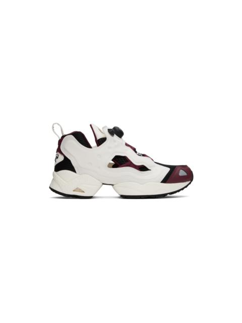 White & Burgundy Instapump Fury 95 Sneakers