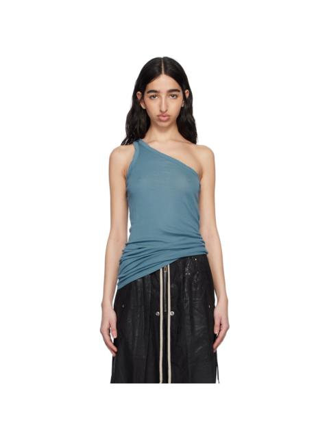 Rick Owens DRKSHDW Blue Hollywood One Shoulder Tank Top