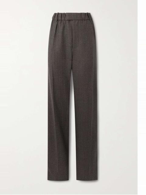 Checked wool straight-leg pants