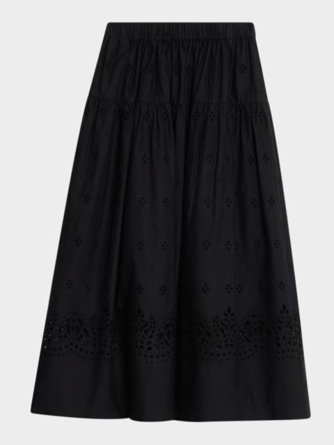 A.L.C. Jay Eyelet Midi Skirt