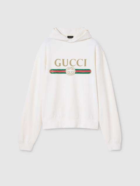 GUCCI Cotton jersey and cashmere sweatshirt