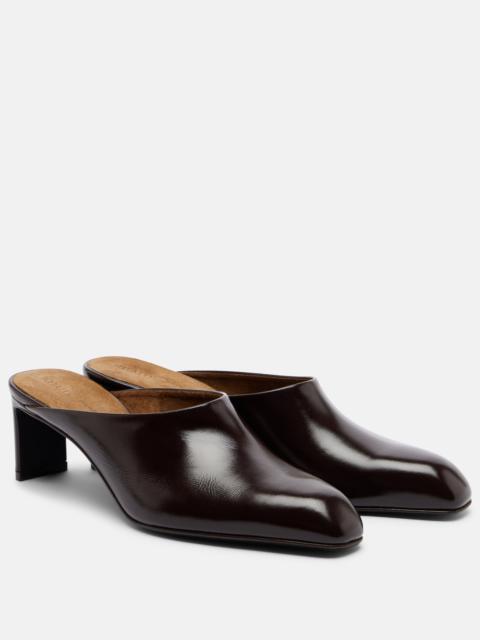 KHAITE Colt leather mules