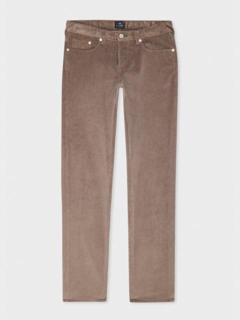 Paul Smith Light Tan Black Tapered-Fit Organic Corduroy Trousers
