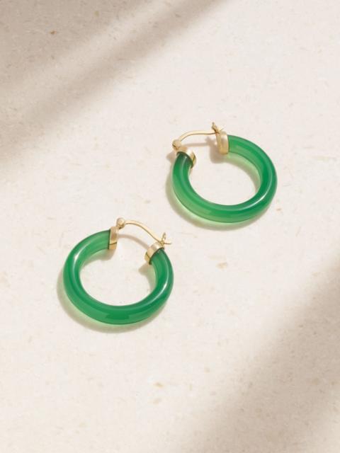 MATEO 14-karat gold chalcedony hoop earrings Gold