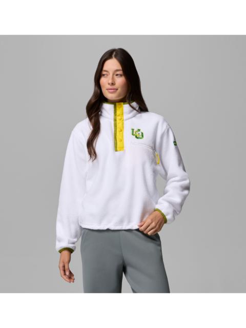 Columbia Women's Collegiate Helvetia Cropped Half Snap Fleece - Oregon