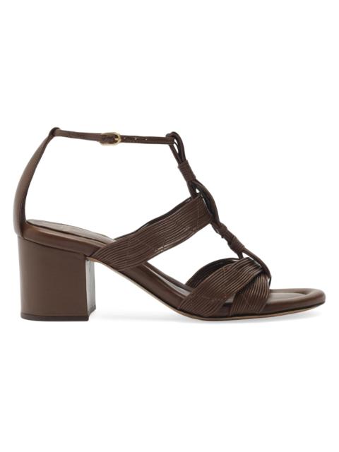 ALEXANDRE BIRMAN Women's Olga 60MM Leather Block-Heel Sandals - Rich Brown