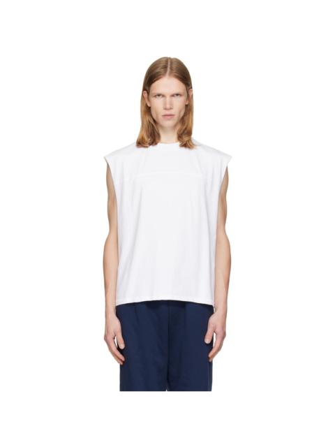 SKIMS White Heavyweight Cotton Cropped Muscle Tank Top
