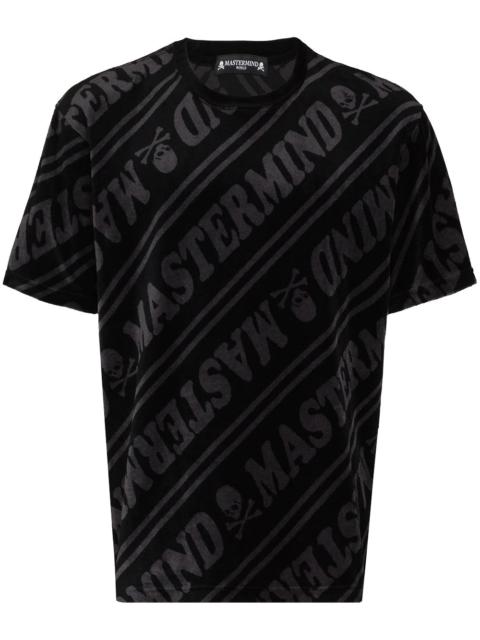 mastermind JAPAN logo-print velour T-shirt