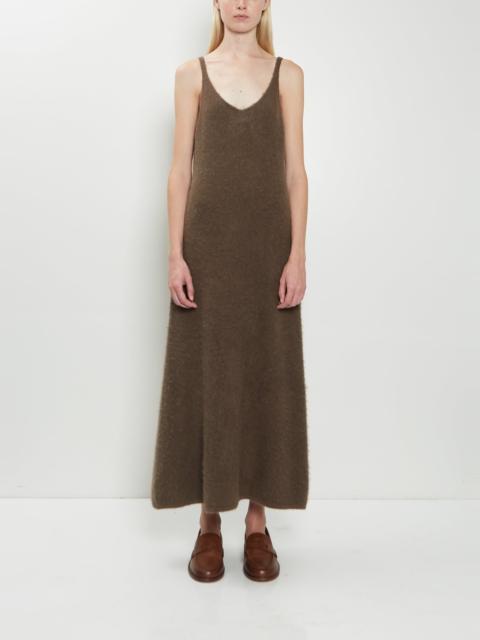 AURALEE Alpaca Fur Knit Dress — Dark Brown