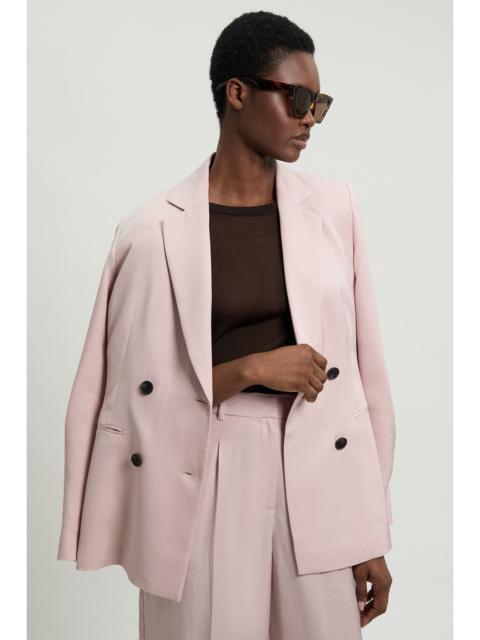 KAREN MILLEN Polished Linen Blend Single Breasted Tailored Blazer