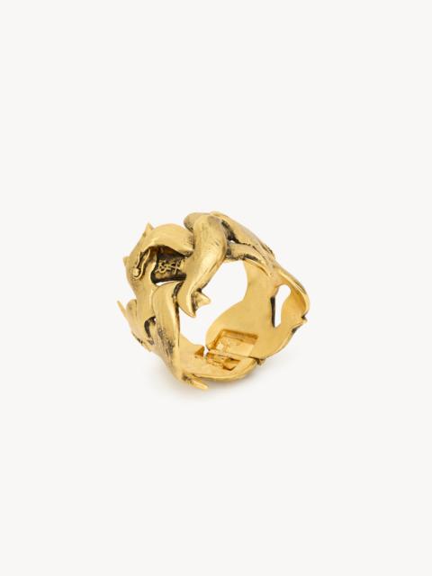 SAINT LAURENT DOVE CUFF IN BRASS