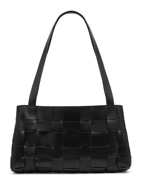 Slim woven leather shoulder bag