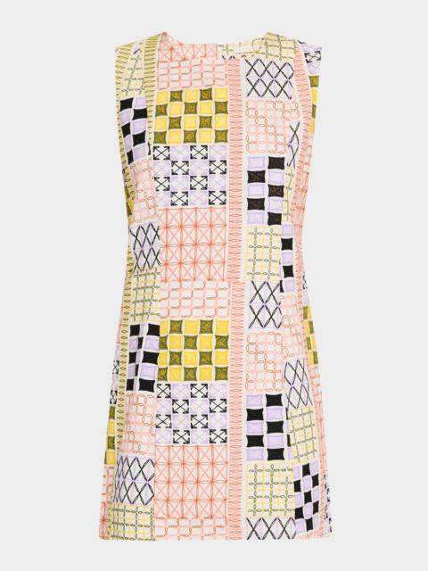 MARIE OLIVER Sabrina Sleeveless Embroidered Mini Dress