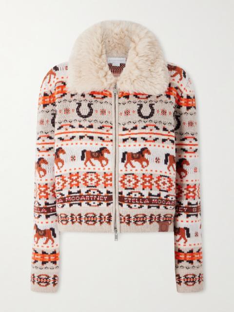 Stella McCartney Cropped Jacquard-knit Wool Cardigan