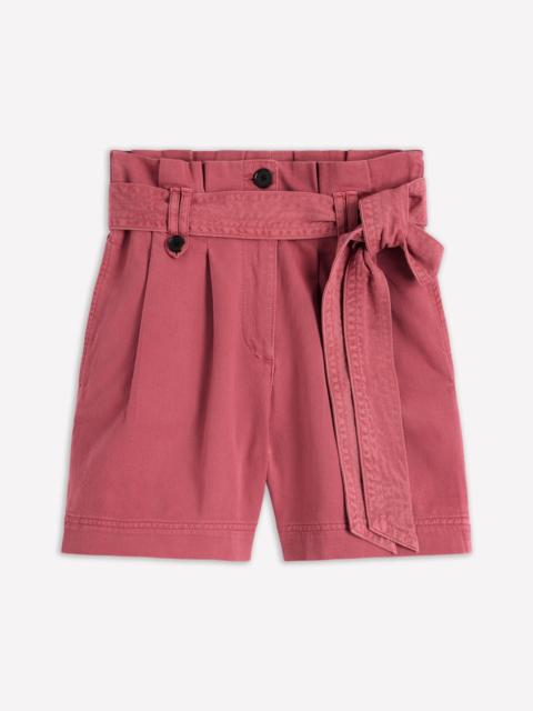 BODEN Paperbag Linen Belted Shorts-Rosewood Pink