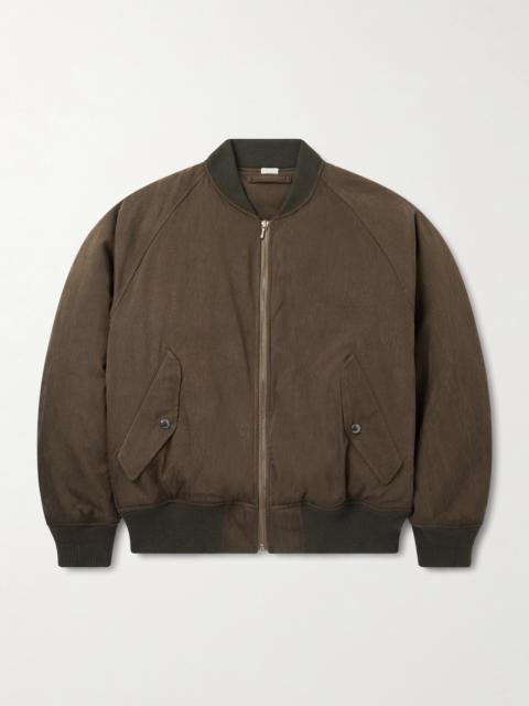 A.PRESSE Padded Silk and Cotton-Blend Bomber Jacket