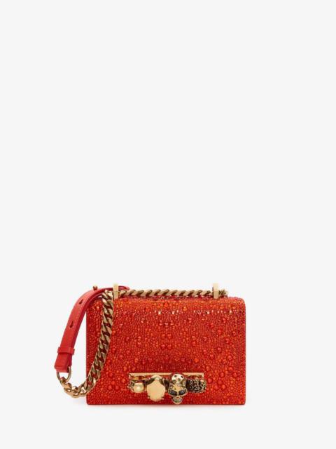 Alexander McQueen Women's Mini Jewelled Satchel in Orange